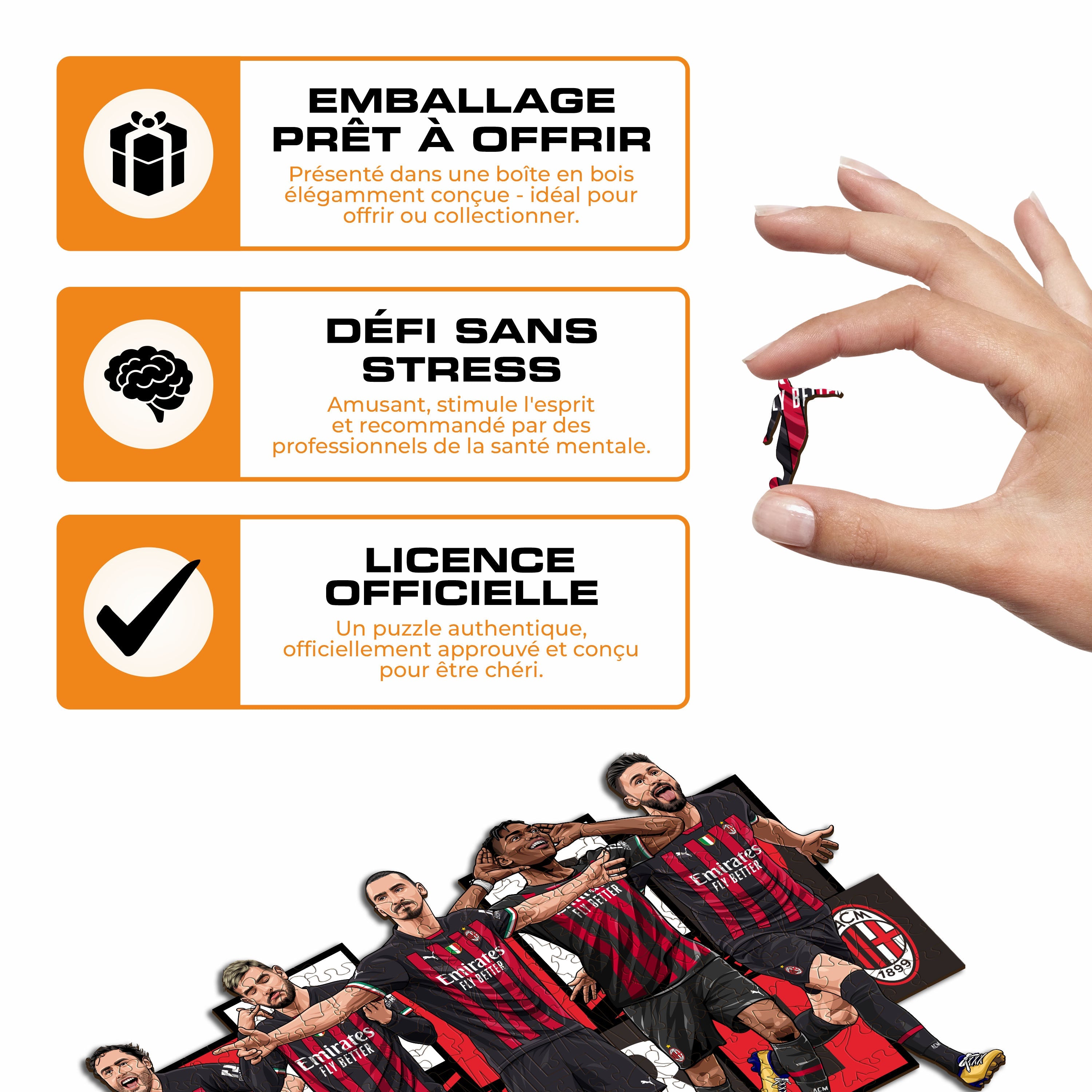 5 Joueurs AC Milan® - Puzzle en Bois