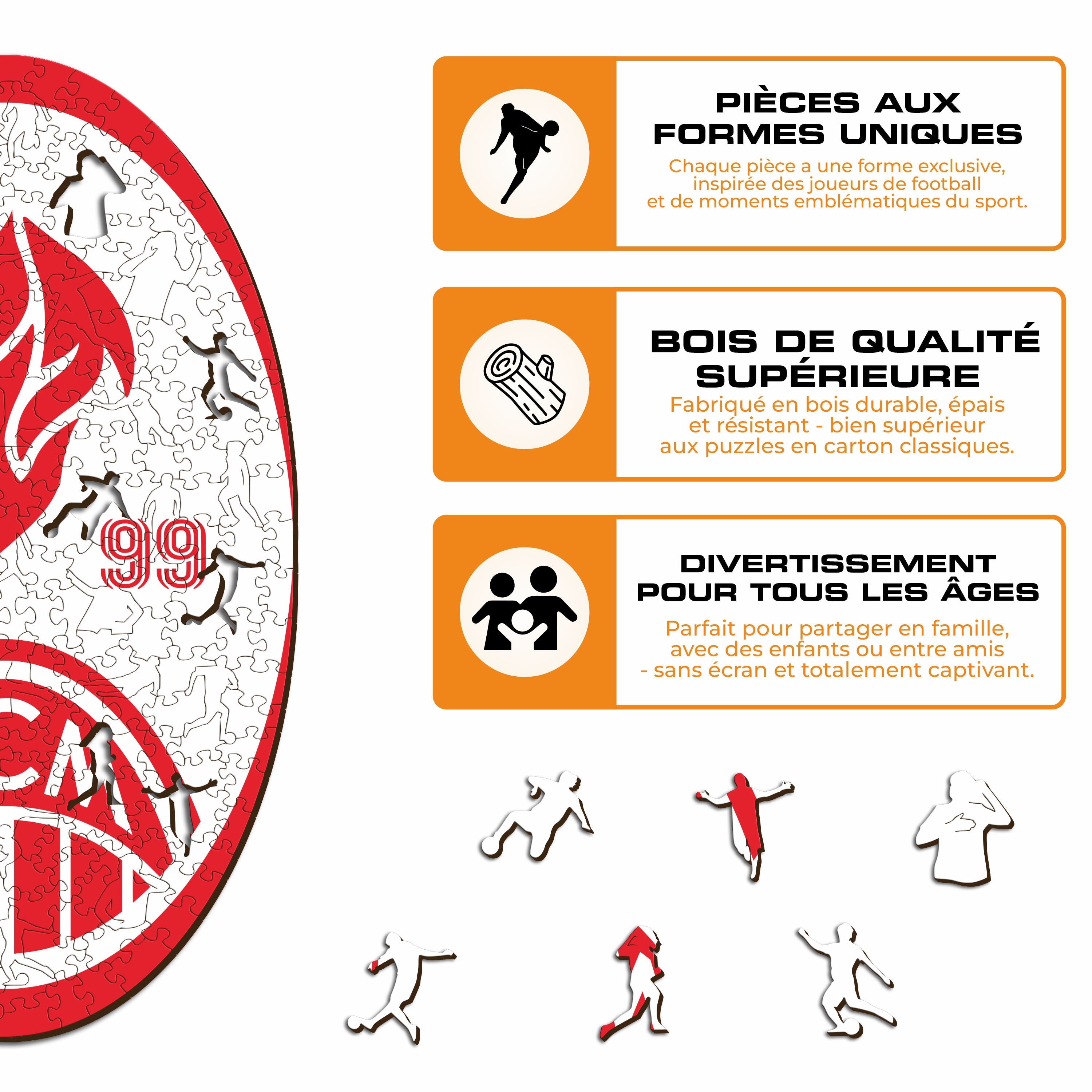 Retro Logo AC Milan® - Puzzle en Bois