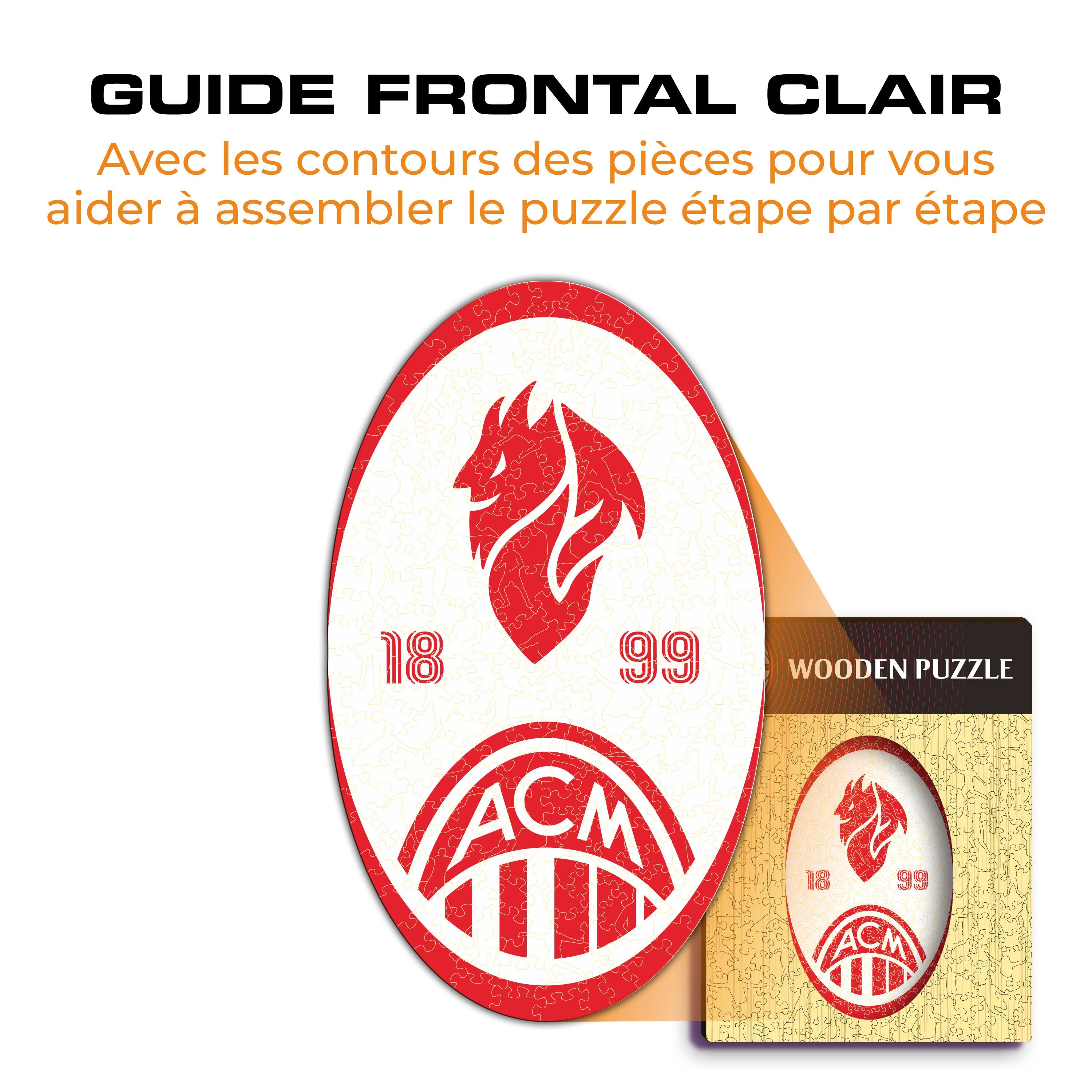 Retro Logo AC Milan® - Puzzle en Bois