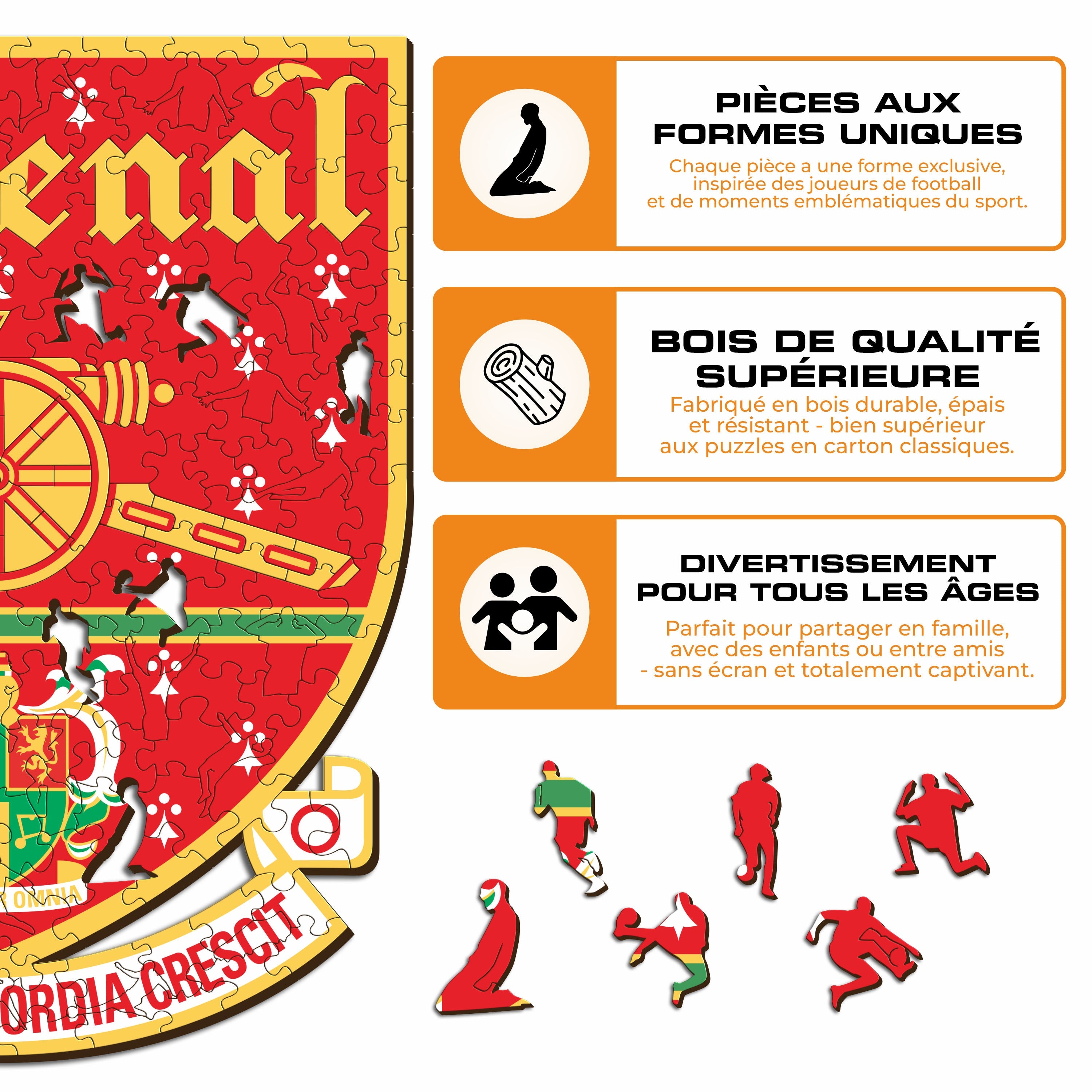Logo Retro Arsenal FC® - Puzzle en Bois