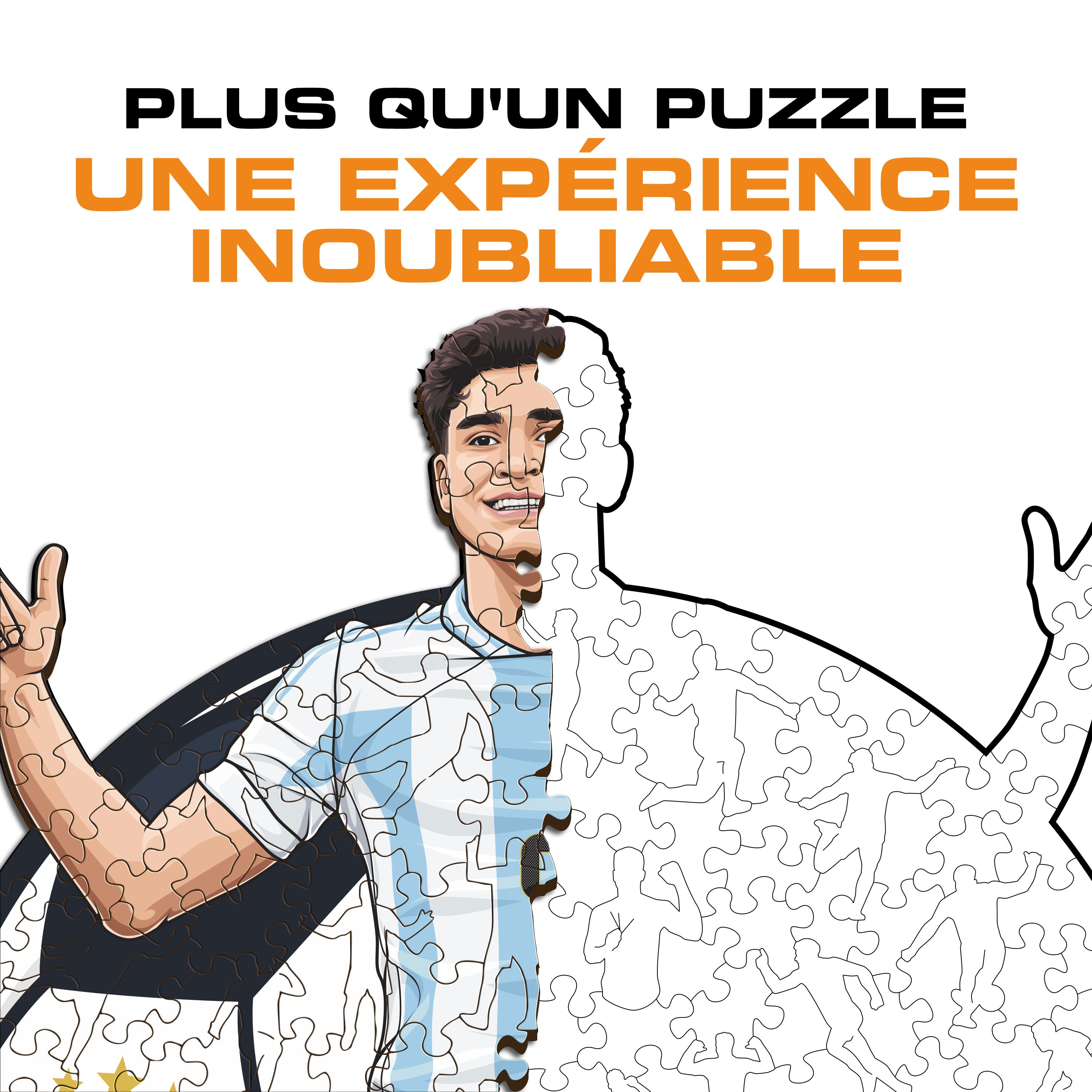 Julian Alvarez - Puzzle en Bois