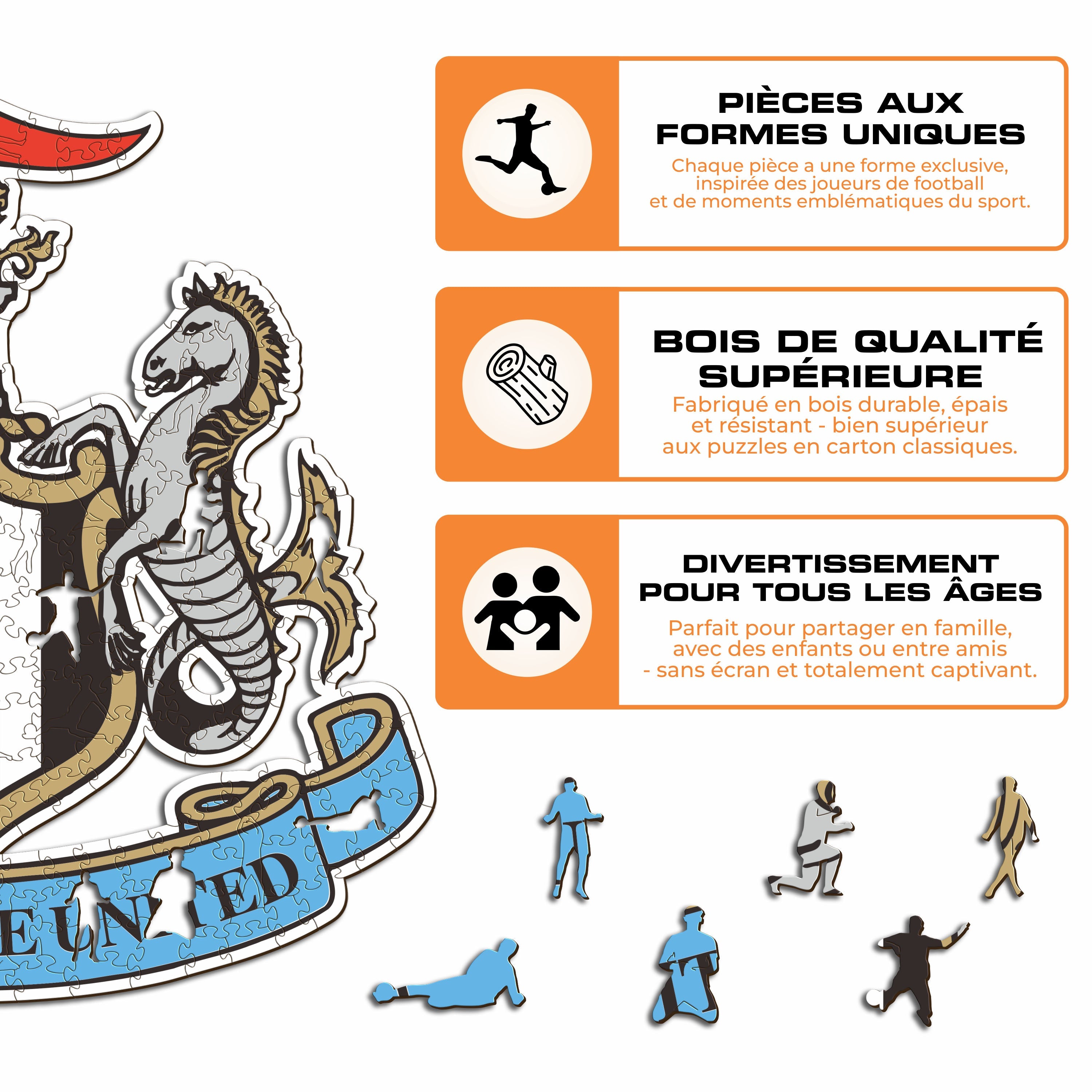 Logo Newcastle United FC® - Puzzle en Bois