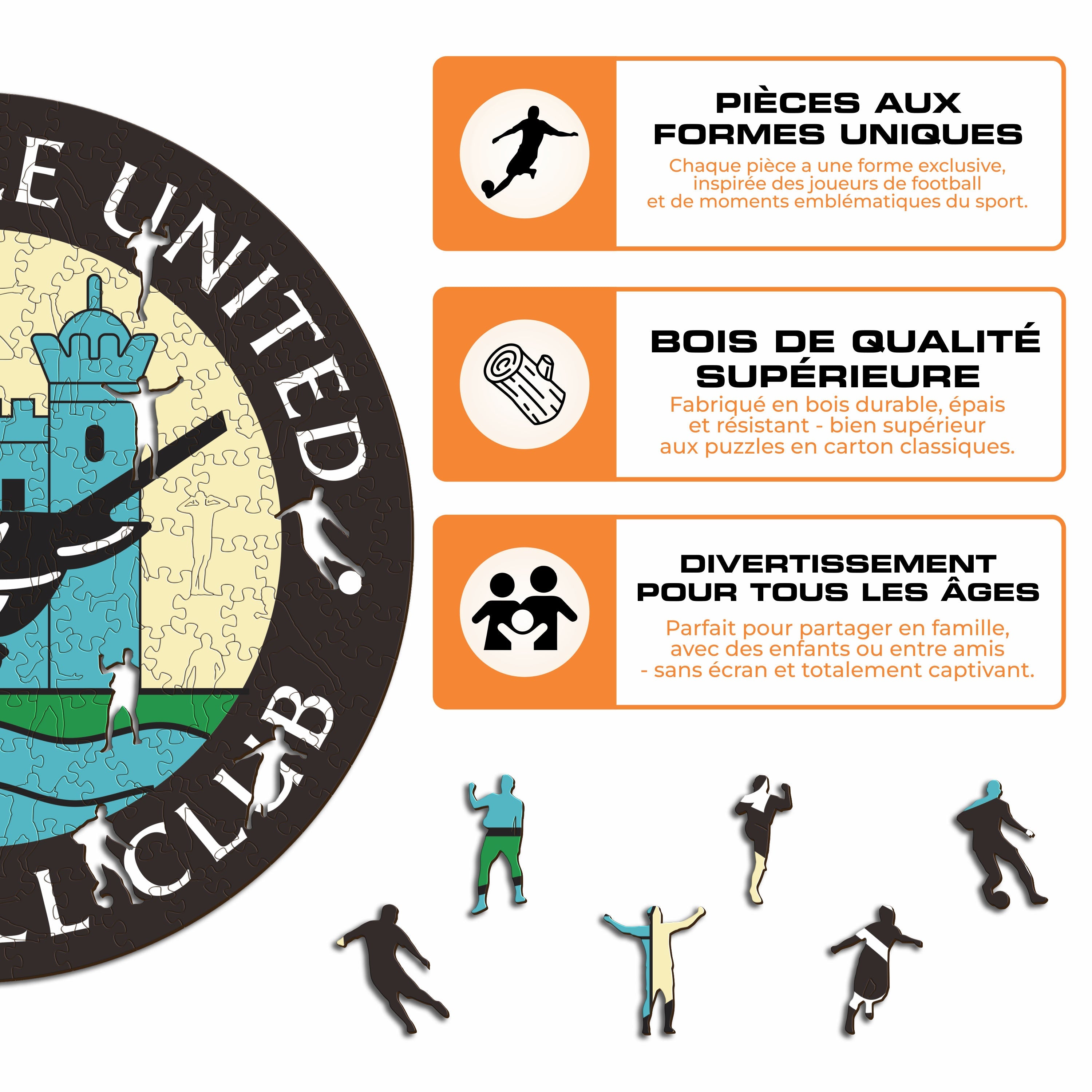 Retro Logo Newcastle United FC® - Puzzle en Bois