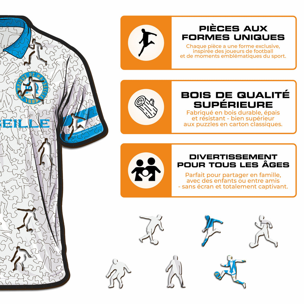Maillot Olympique de Marseille® - Puzzle en Bois