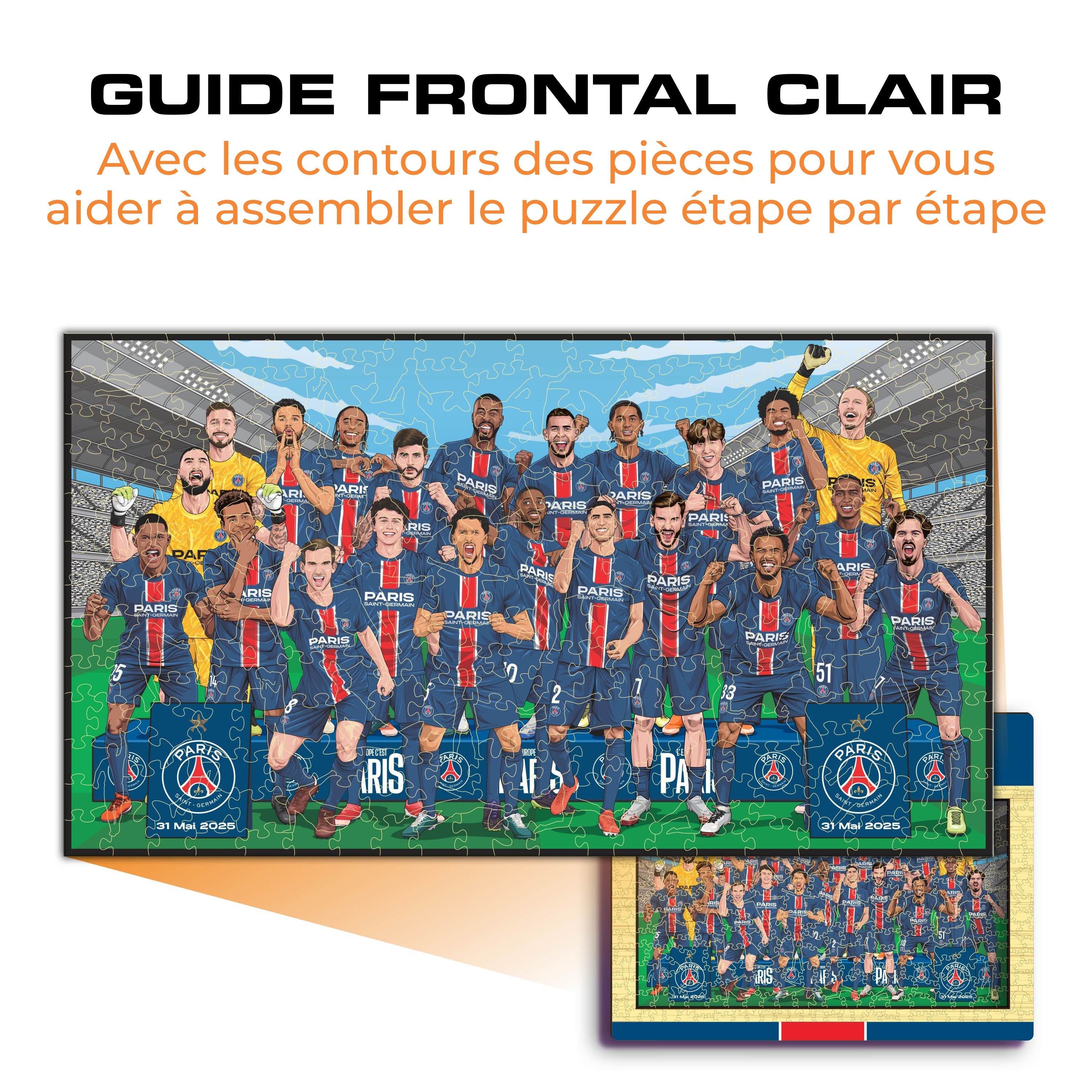 Équipe Paris Saint-Germain® "Triplé Historique" – Puzzle en Bois