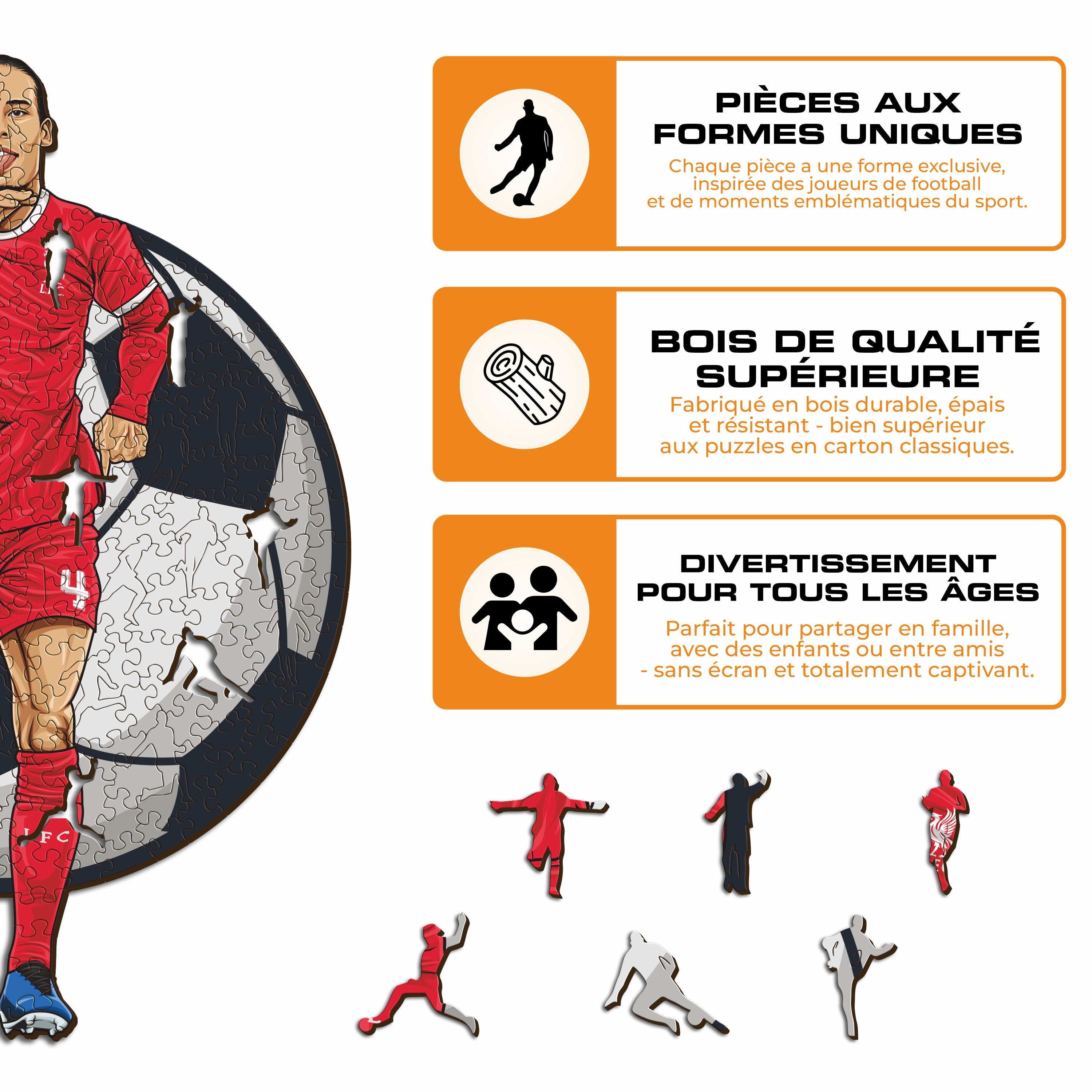 Virgil van Dijk - Puzzle en Bois